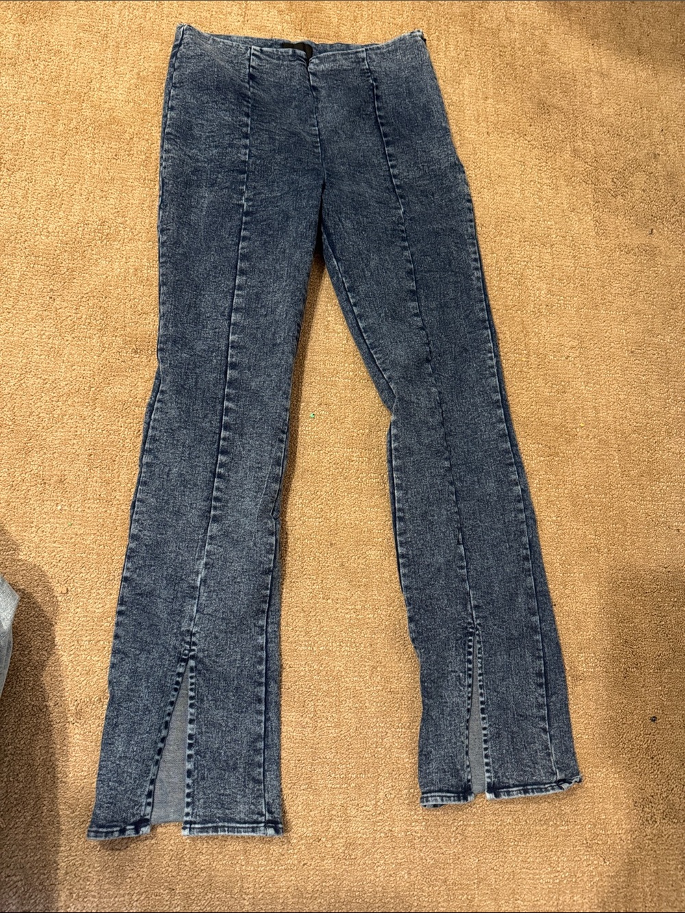 Women's High-Waist Split-Hem Jeans - Washed denim